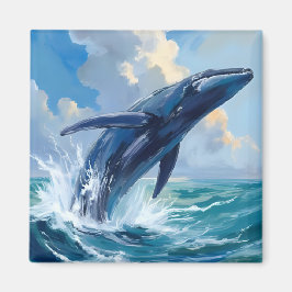 Imã Pintura de Baleia Azul Animal Marinho