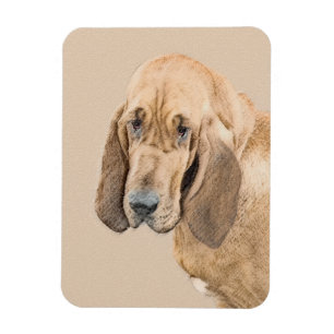 Ímã Pintura de Bloodhound - Arte de Cão Original Boni