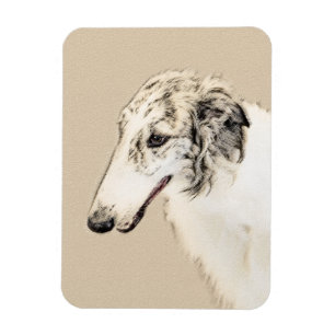 Ímã Pintura de Borzoi (Silver Brindle) Original