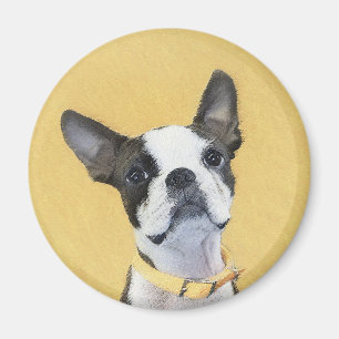 Imã Pintura de Boston Terrier - Arte de Cachorro Origi