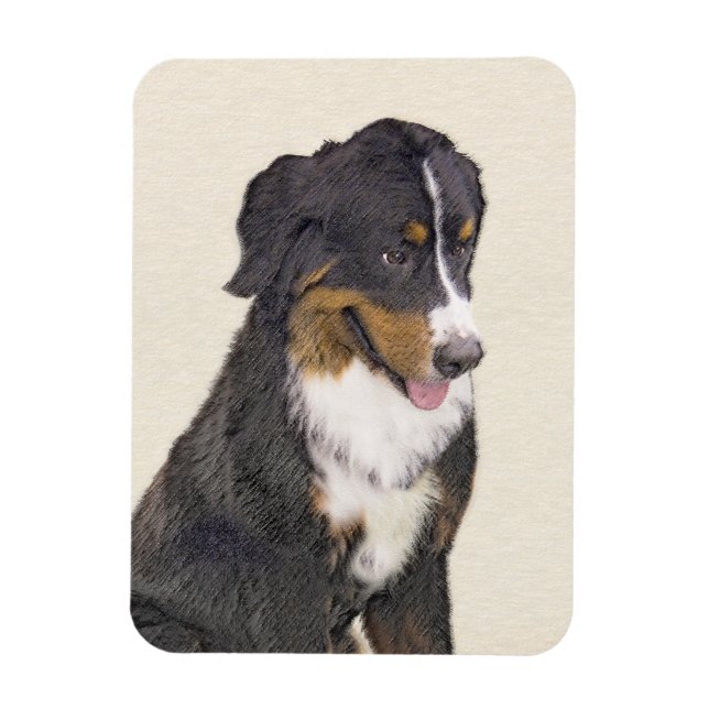 Ímã Pintura de Cachorro de Montanha Bernese - Arte Ori (Vertical)