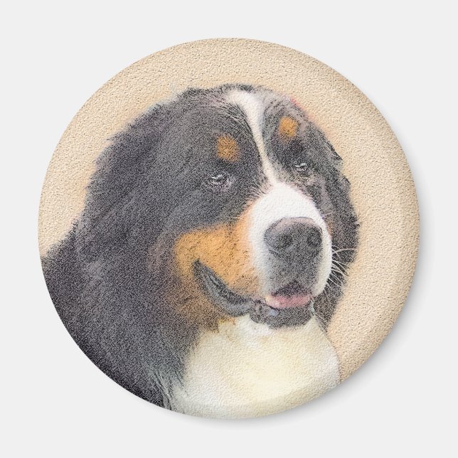 Imã Pintura de Cachorro de Montanha Bernese - Arte Ori (Frente)
