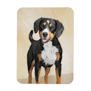 Ímã Pintura de Cachorro de Montanha Entlebucher - Arte