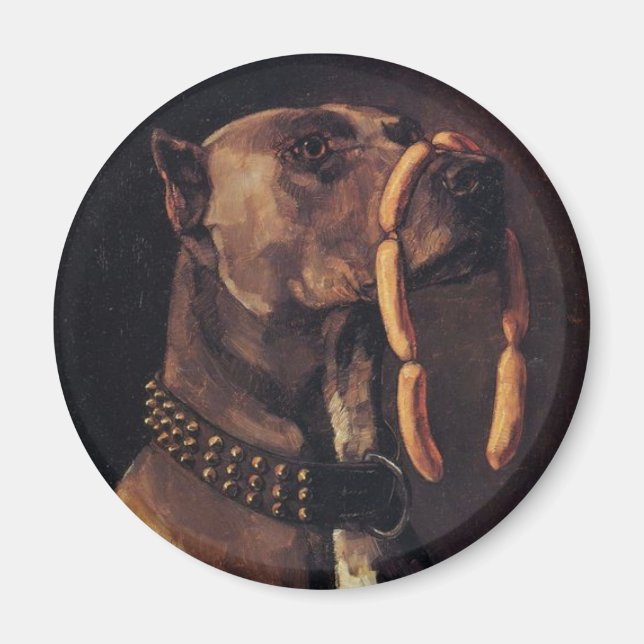 Imã Pintura de Cachorro Engraçado (Frente)