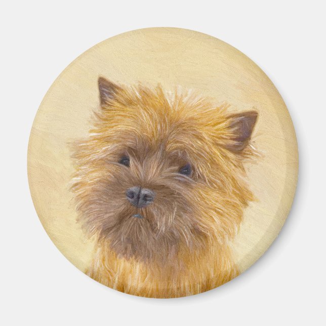 Imã Pintura de Cairn Terrier - Arte de Cachorro Origin (Frente)