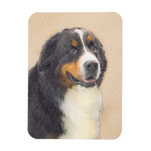 Ímã Pintura De Cão Da Montanha Bernese - Arte Origina