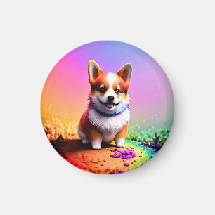Imã Pintura de cãozinho-de-cãozinho-córneo-Trabalho de