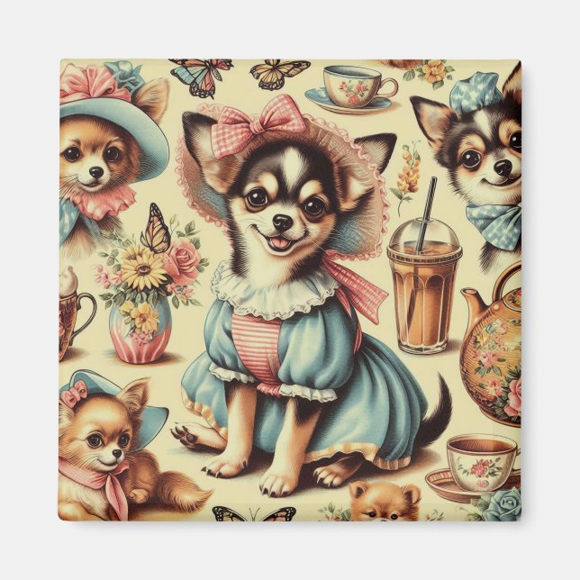 Imã Pintura de Chihuahua Puppy (Frente)