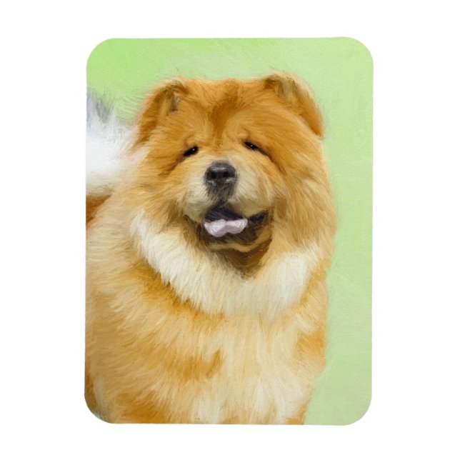 Ímã Pintura De Chow Chow - Arte De Cachorro Original (Vertical)