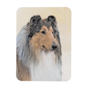 Ímã Pintura de Collie (Rough) - Arte Cão Original Bon