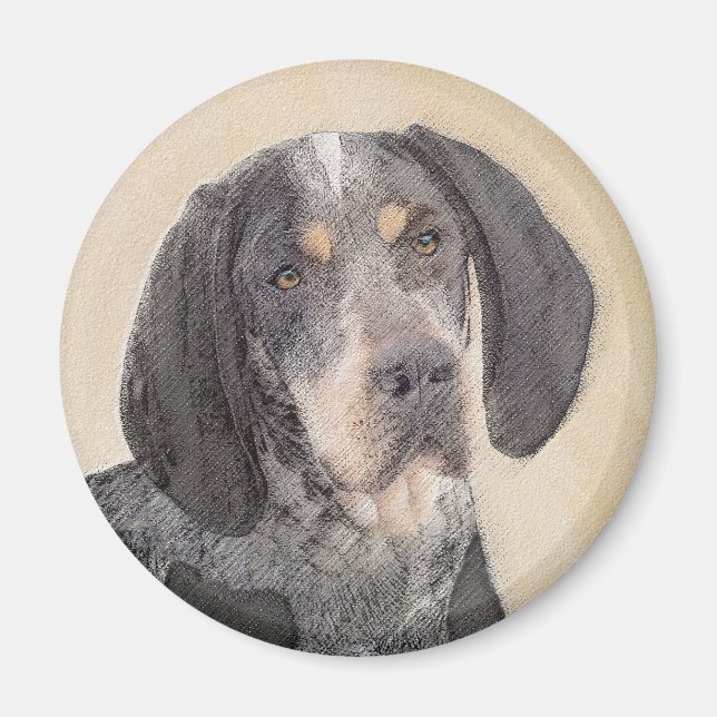 Imã Pintura de Connhound Bluetick - Cachorro Original  (Frente)