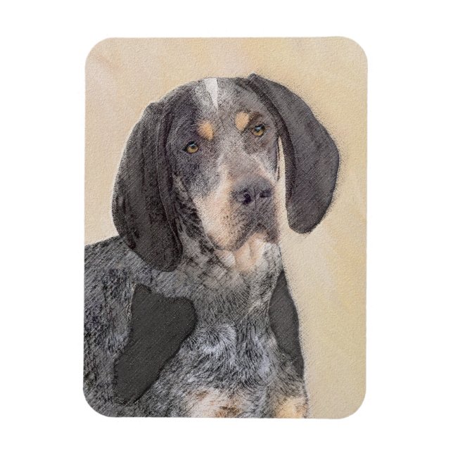 Ímã Pintura de Connhound Bluetick - Cachorro Original  (Vertical)