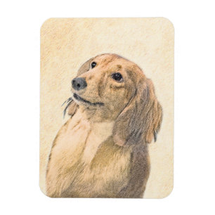 Ímã Pintura de Dachshund (Longhaired) - Arte de Cão O