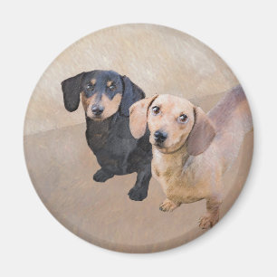 Imã Pintura de Dachshund (Smooth) - Arte de Cão Origi