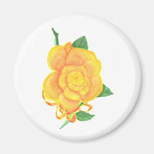Imã Pintura de Fita Vermelha Rosa Amarelo, Magnets