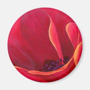 Imã Pintura de Flor Vermelho Poppy - Múltiplo