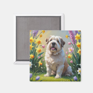 Imã Pintura de Flores de Primavera do Old English Shee