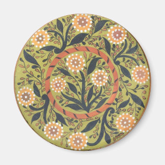 Imã Pintura de Folhas Florais