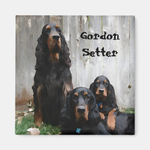 Imã Pintura de Gerações de Gordon Setter em um Ímã