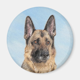 Imã Pintura de german shepherd - Arte de Cachorro Orig