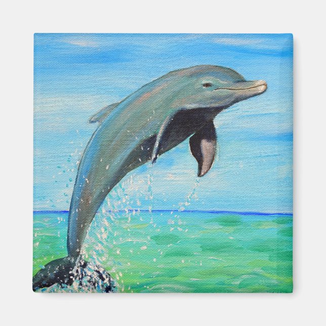 Imã Pintura de golfinho (Frente)