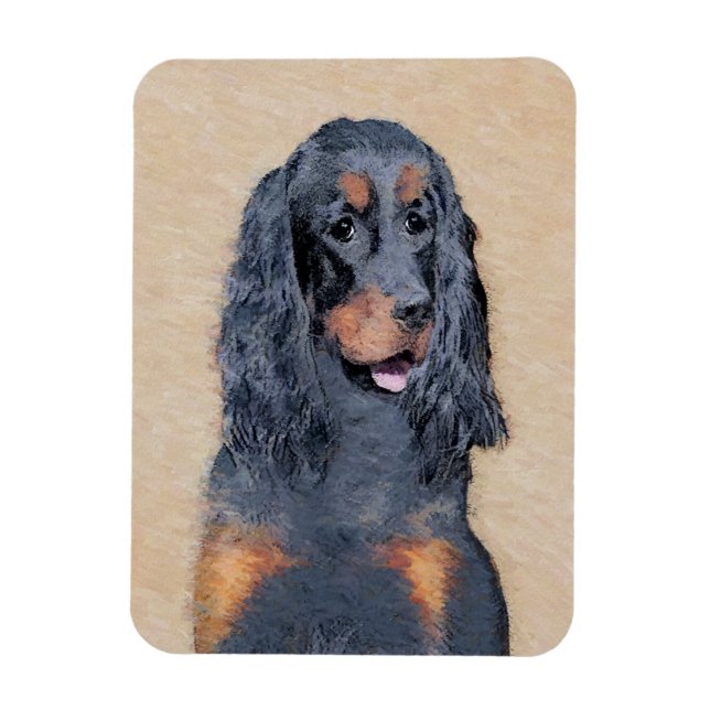 Ímã Pintura de Gordon Setter - Arte de Cachorro Origin (Vertical)