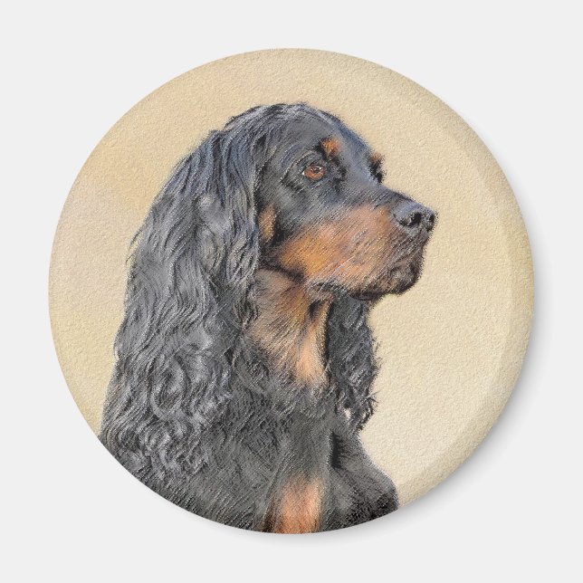 Imã Pintura de Gordon Setter - Arte de Cachorro Origin (Frente)