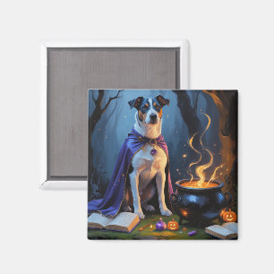 Imã Pintura de Halloween Caprichosa do Cão Blue Heeler