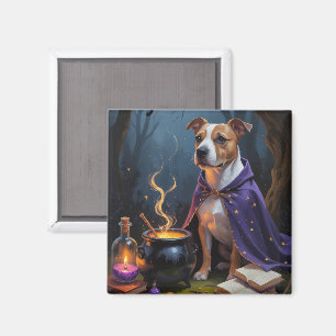 Imã Pintura de Halloween Caprichosa do Cão Bull Terrie