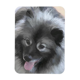 Ímã Pintura de Keeshond Bailey - Arte de Cachorro Orig