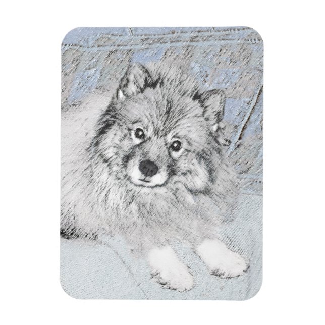 Ímã Pintura de Keeshond Beth - Arte de Cachorro Origin (Vertical)