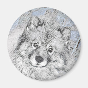 Imã Pintura de Keeshond Beth - Arte de Cachorro Origin