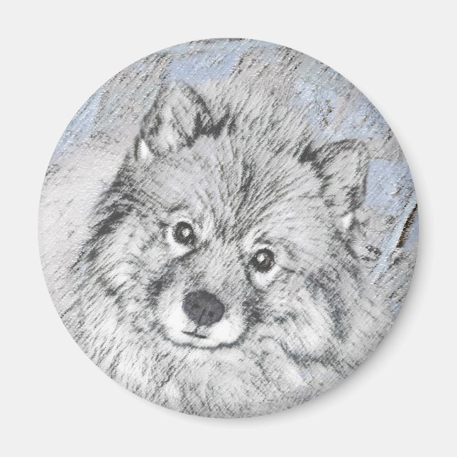 Imã Pintura de Keeshond Beth - Arte de Cachorro Origin (Frente)