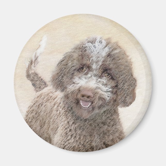 Imã Pintura de Lagotto Romagnolo - Arte de Cachorro Or (Frente)