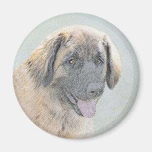 Imã Pintura de Leonberger - Arte de Cachorro Original