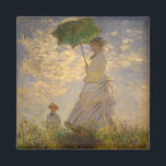 Imã Pintura de Monet Guarda-chuvas<br><div class="desc">Esta é a famosa pintura de Monet de uma mulher segurando um guarda-chuva passando por um campo.</div>