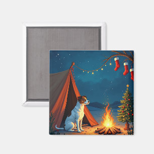 Imã Pintura de Noite de Acampamento de Natal do Jack R