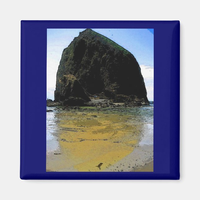 Imã Pintura de óleo Haystack Rock (Frente)