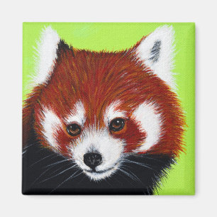 Imã Pintura de Panda Vermelha