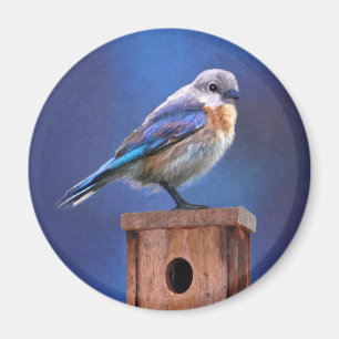 Imã Pintura de pássaro-azul (feminina) - Arte de pás