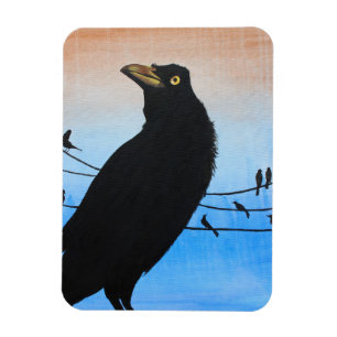 Ímã Pintura de pássaro natureza vida selvagem Grackle