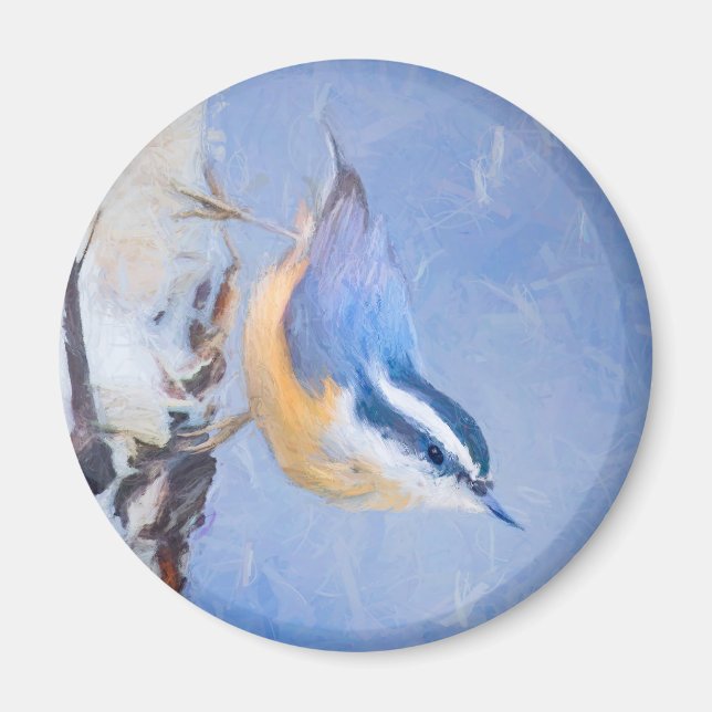 Imã Pintura De Pássaros Original De Raça Vermelha (Frente)
