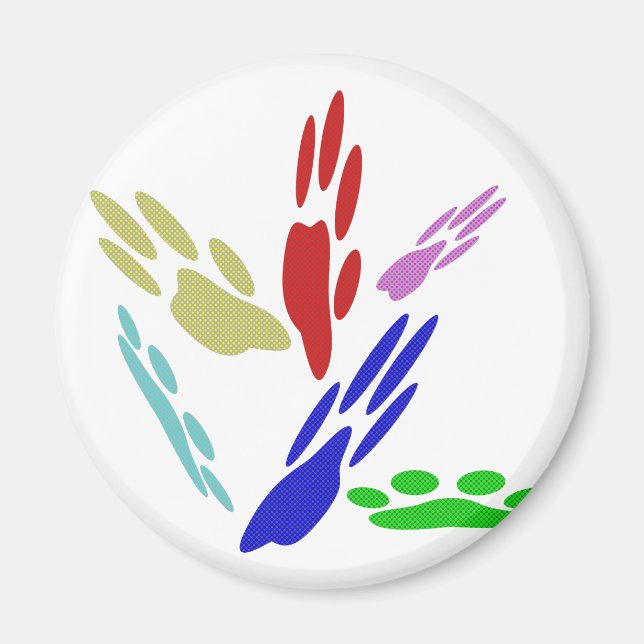 Imã Pintura De Pata De Cachorro Com Bolinhas (Frente)