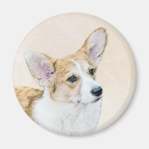 Imã Pintura de Pembroke Welsh Corgi - Arte Original pa