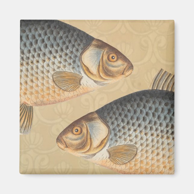 Imã pintura de pesca de peixe carpa desenho de água do (Frente)