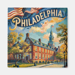 Imã Pintura de Philadelphia Independence Hall Van Gogh