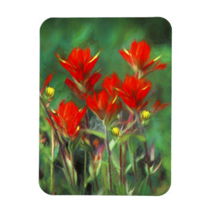 Ímã Pintura de pincel indiano - Arte de flor original