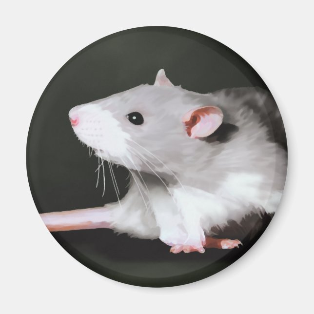 Imã Pintura de rato fofo (Frente)