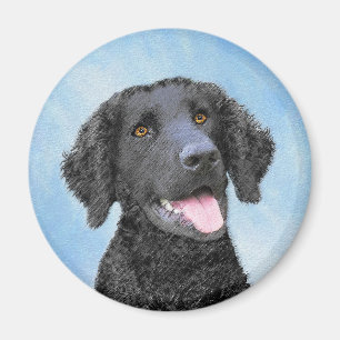 Imã Pintura De Retriever Revestida Curly - Arte De Cã