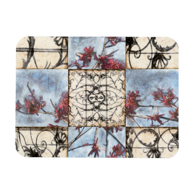 Ímã Pintura de Rolagem de Abstrato Paneled (Horizontal)